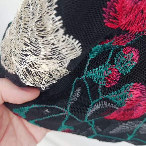 Vince Camuto Floral Embroidered Sleeveless Black Dress Size 10 NWOT - Picture 13 of 16